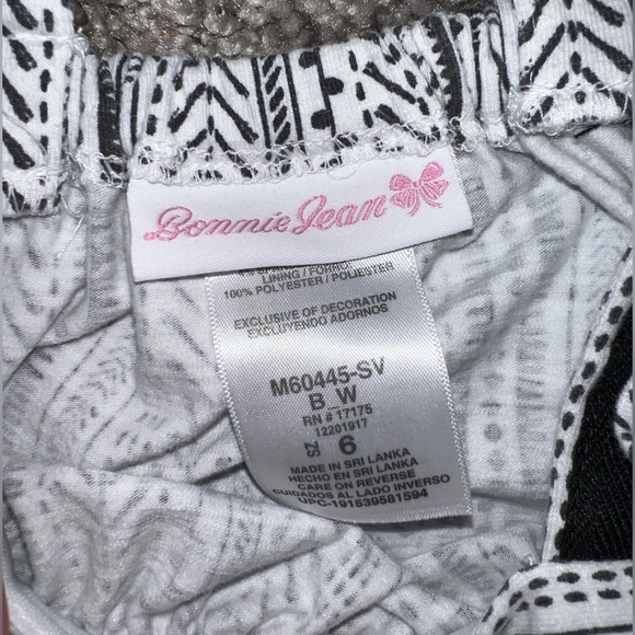Bonnie Jean size 6 two piece ruffle/tassel outfit black & white - Picture 6 of 7